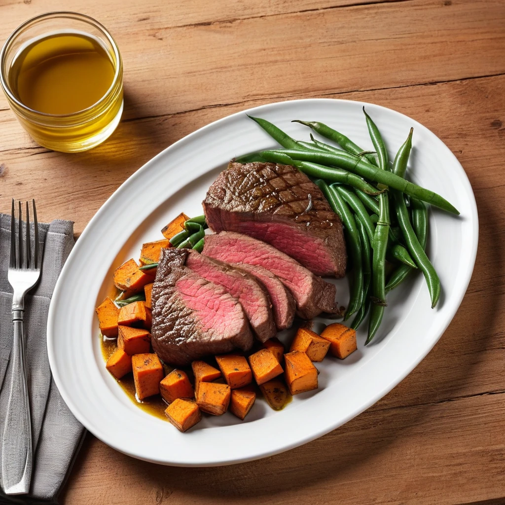 Beef Sirloin with Sweet Potato and Green Beans