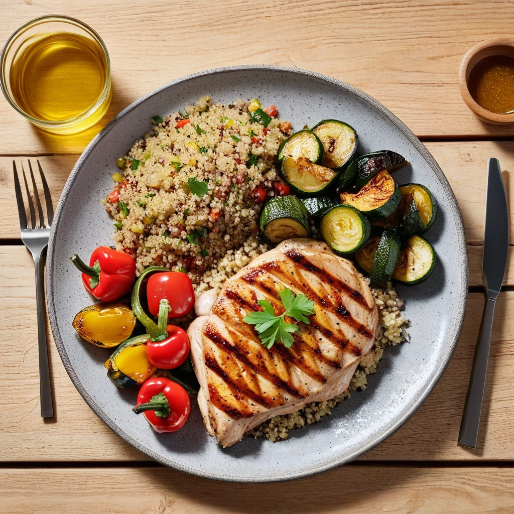 Grilled Chicken with Quinoa and Roasted Vegetables