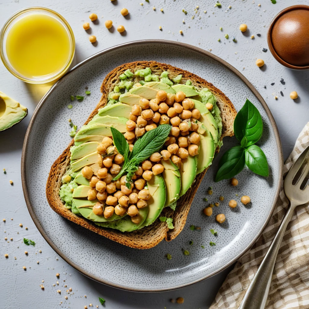 Creamy Avocado & Chickpea Toast