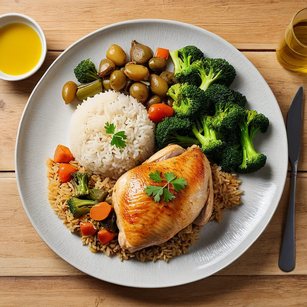 Poulet au riz et légumes