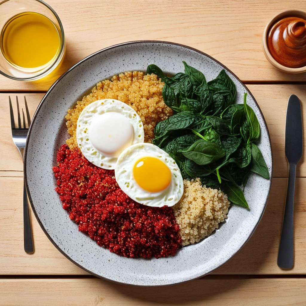 Eier mit Quinoa und Gemüse