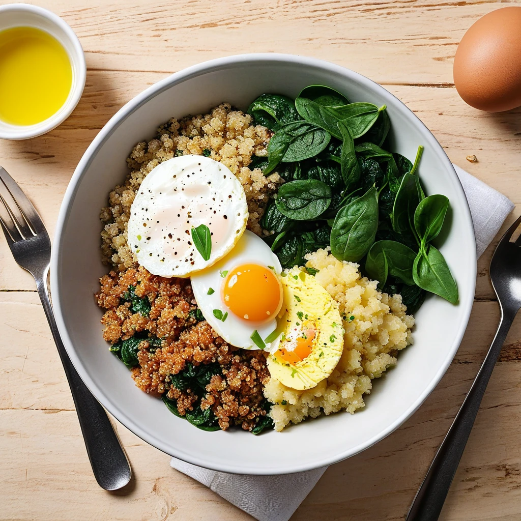 Savory Quinoa Bowl with Spinach and Eggs