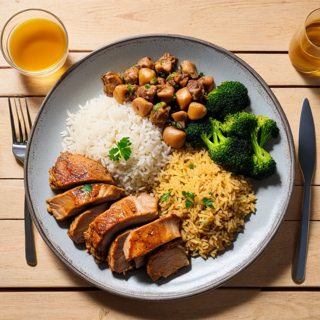 Frango Grelhado com Arroz Integral e Brócolis