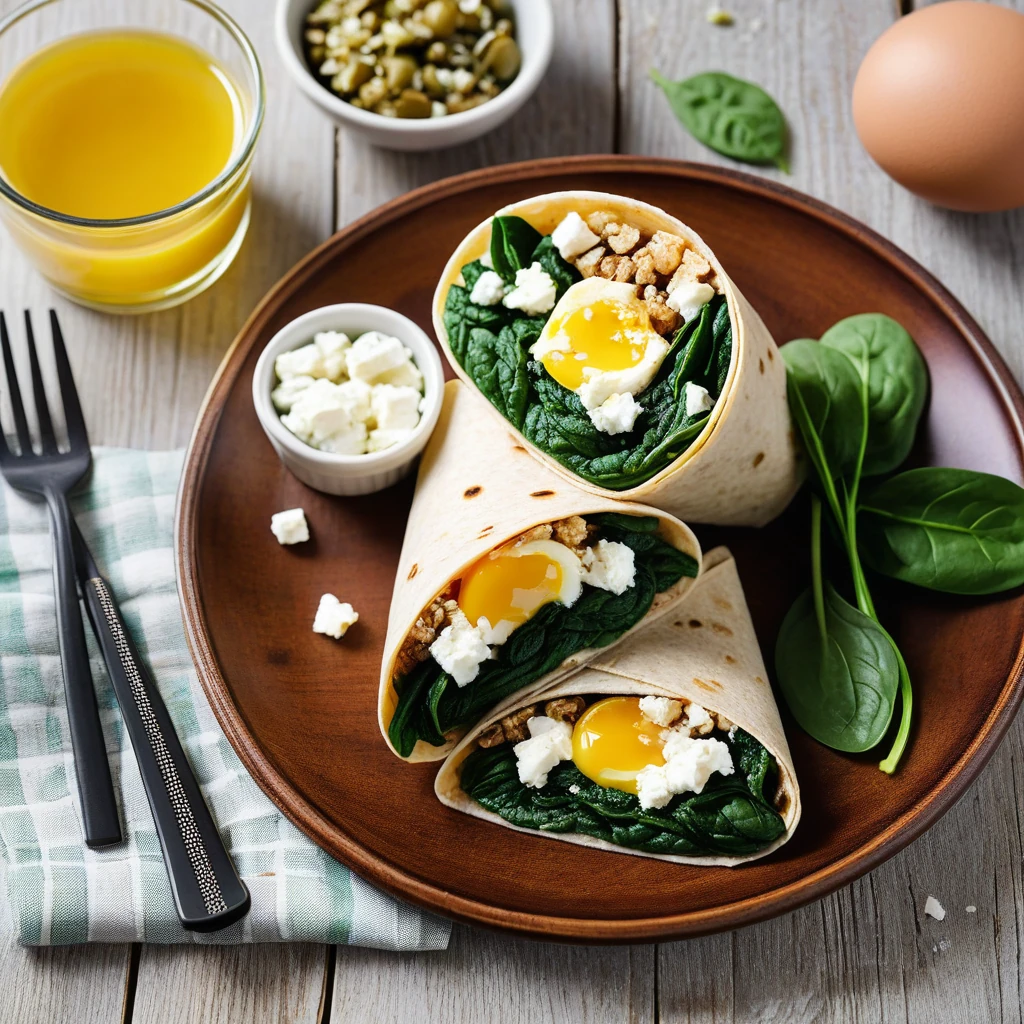 Savory Spinach & Feta Breakfast Wrap