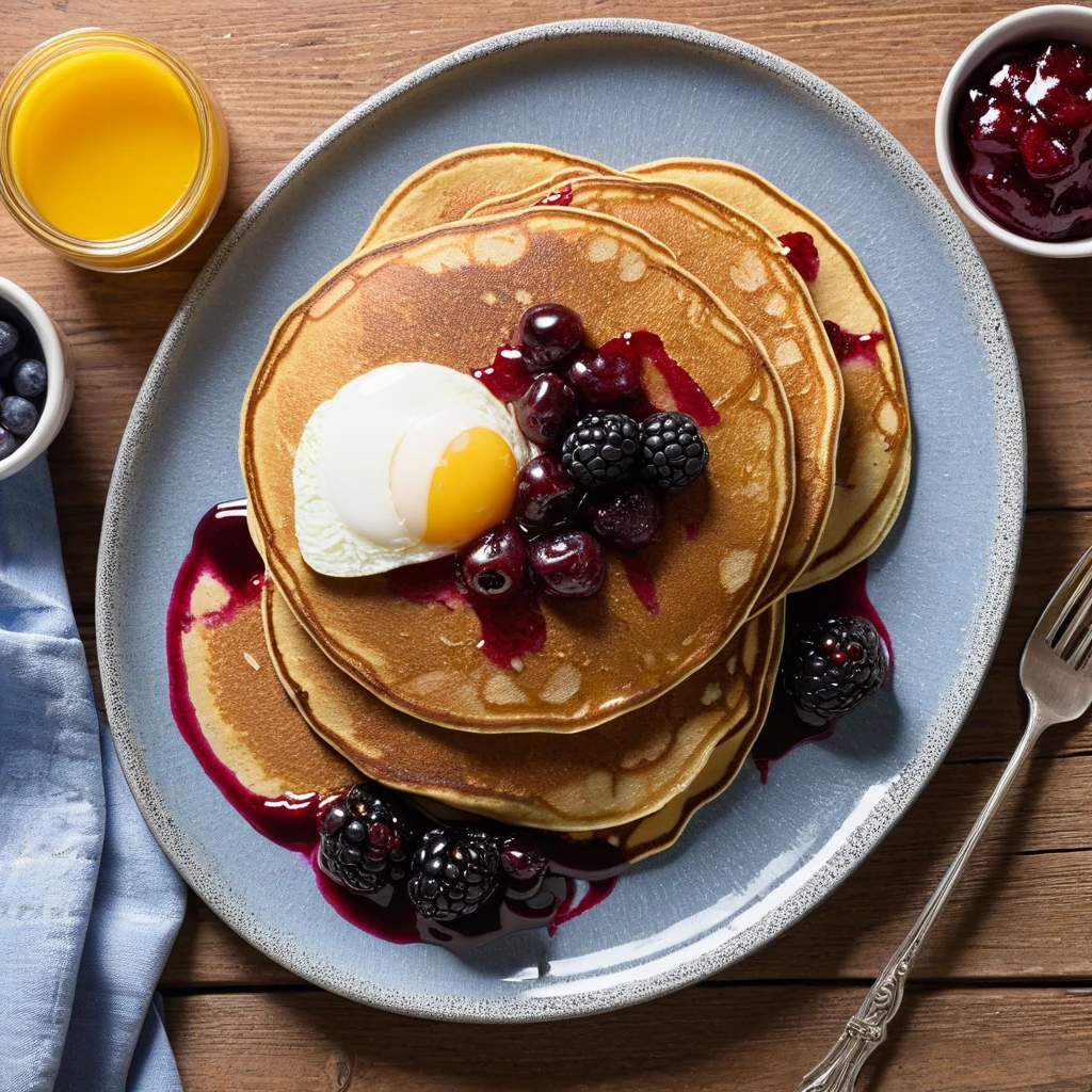 Whole Wheat Pancakes with Berry Compote