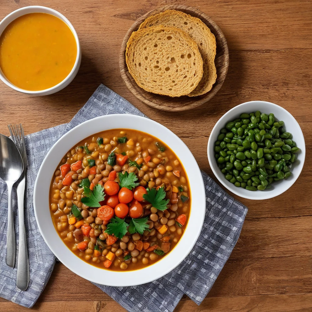 Sopa de lentilha com legumes