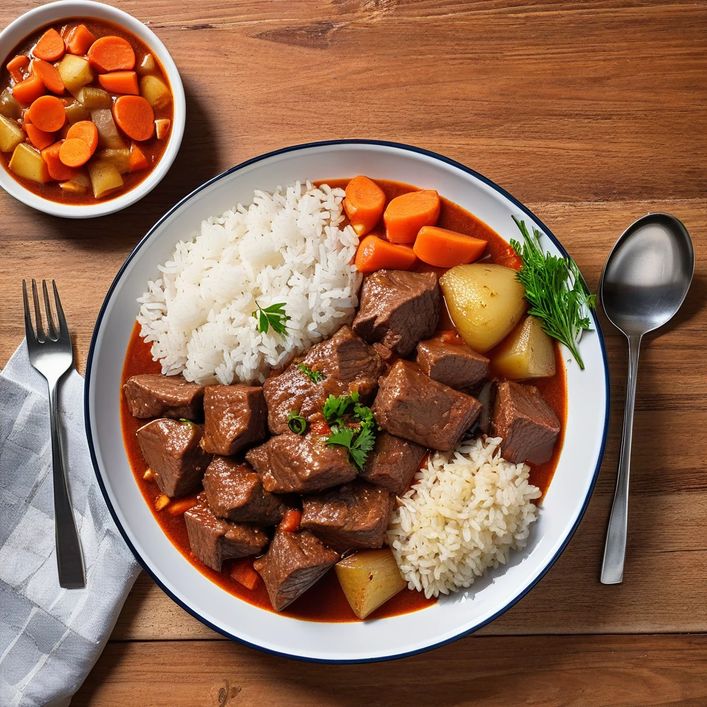 Beef Caldereta with Rice