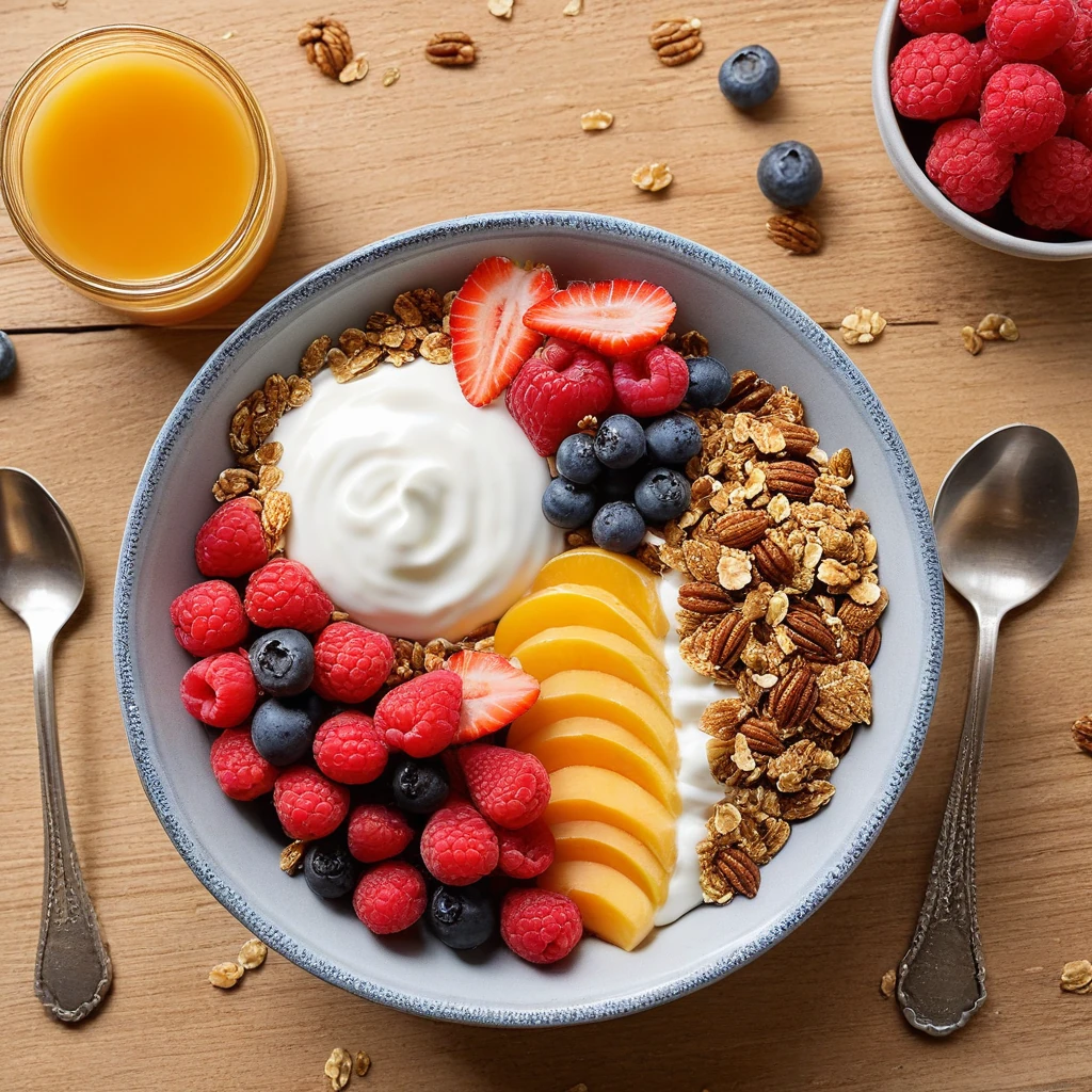 Bol de yaourt aux fruits et granola