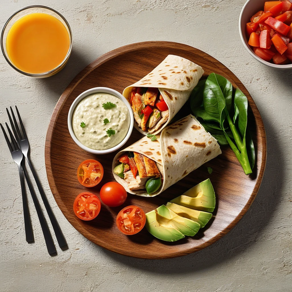 Wrap de poulet aux légumes