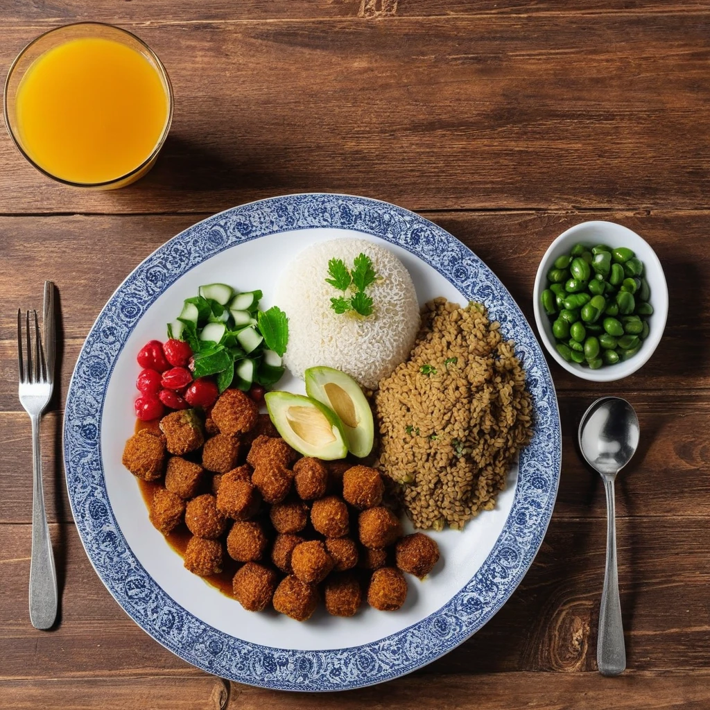 چکن بریانی اور سلاد