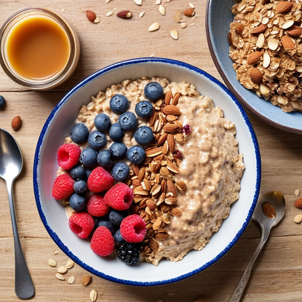 Oatmeal with Berries and Almond Butter