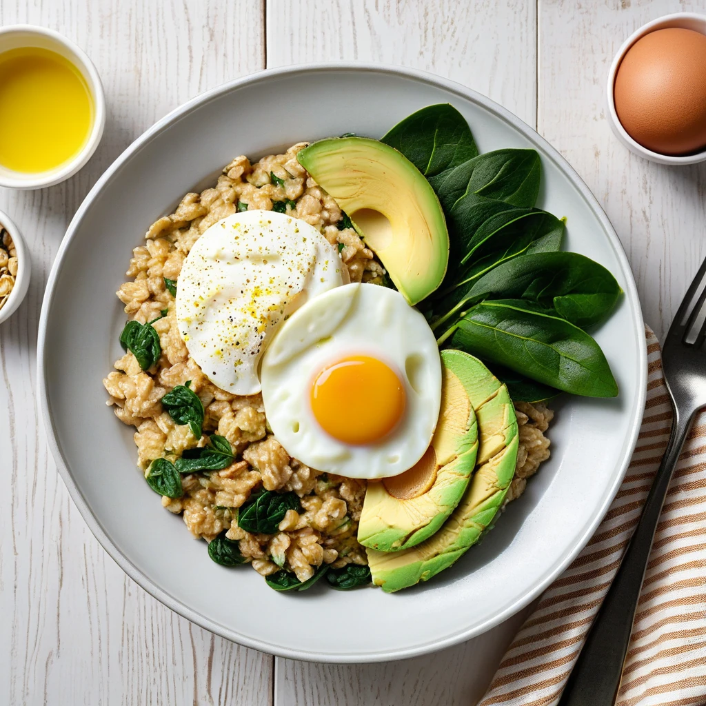 Savory Oatmeal with Eggs and Avocado