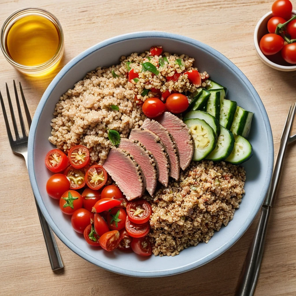 Mediterranean Tuna Bowl with Whole Grains