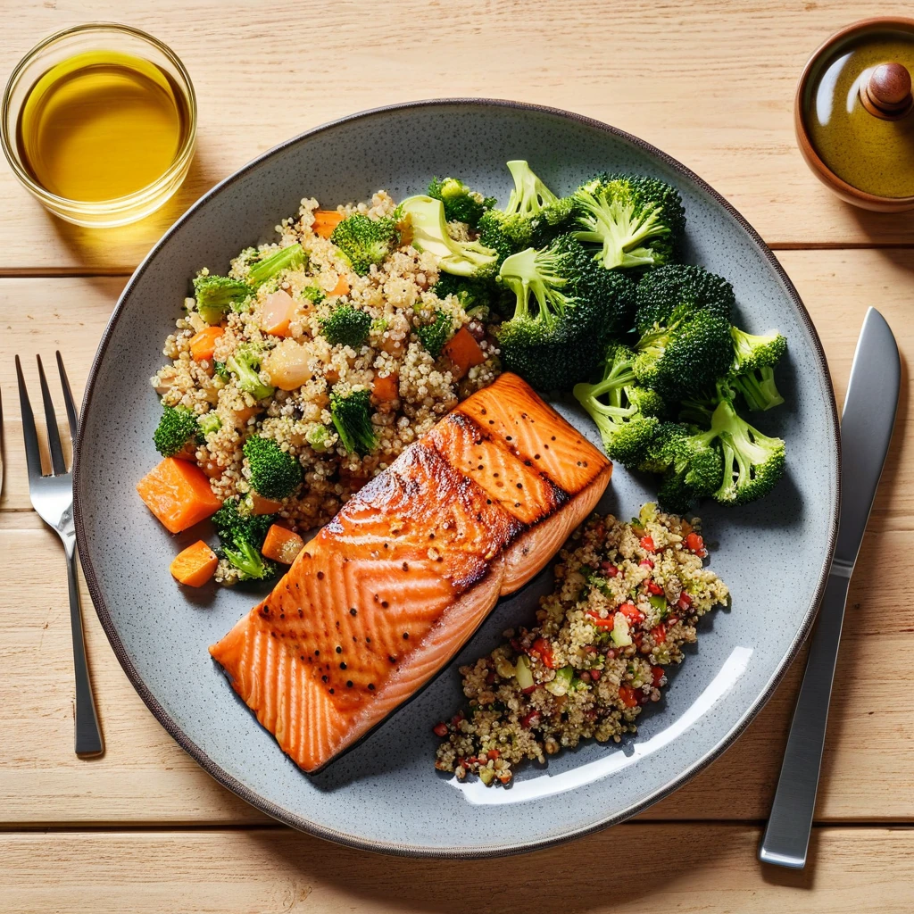 Grilled Salmon with Quinoa and Veggies