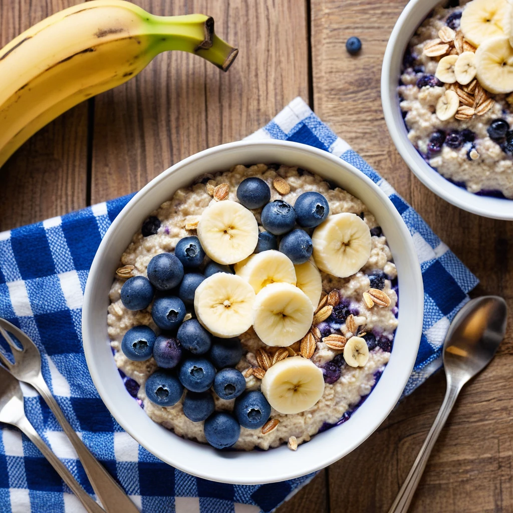 High-Protein Blueberry & Banana Oatmeal