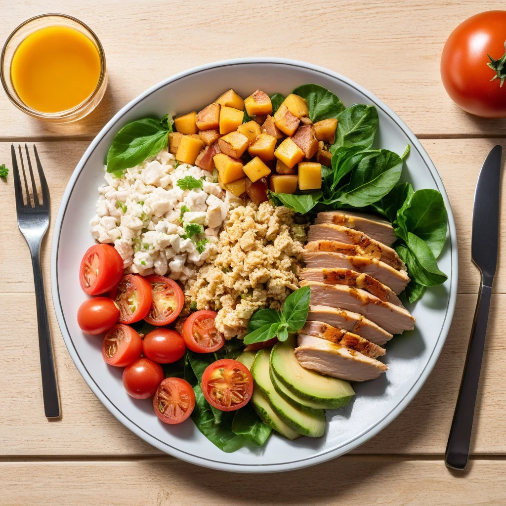 Salada de Frango com Abacate e Batata-doce