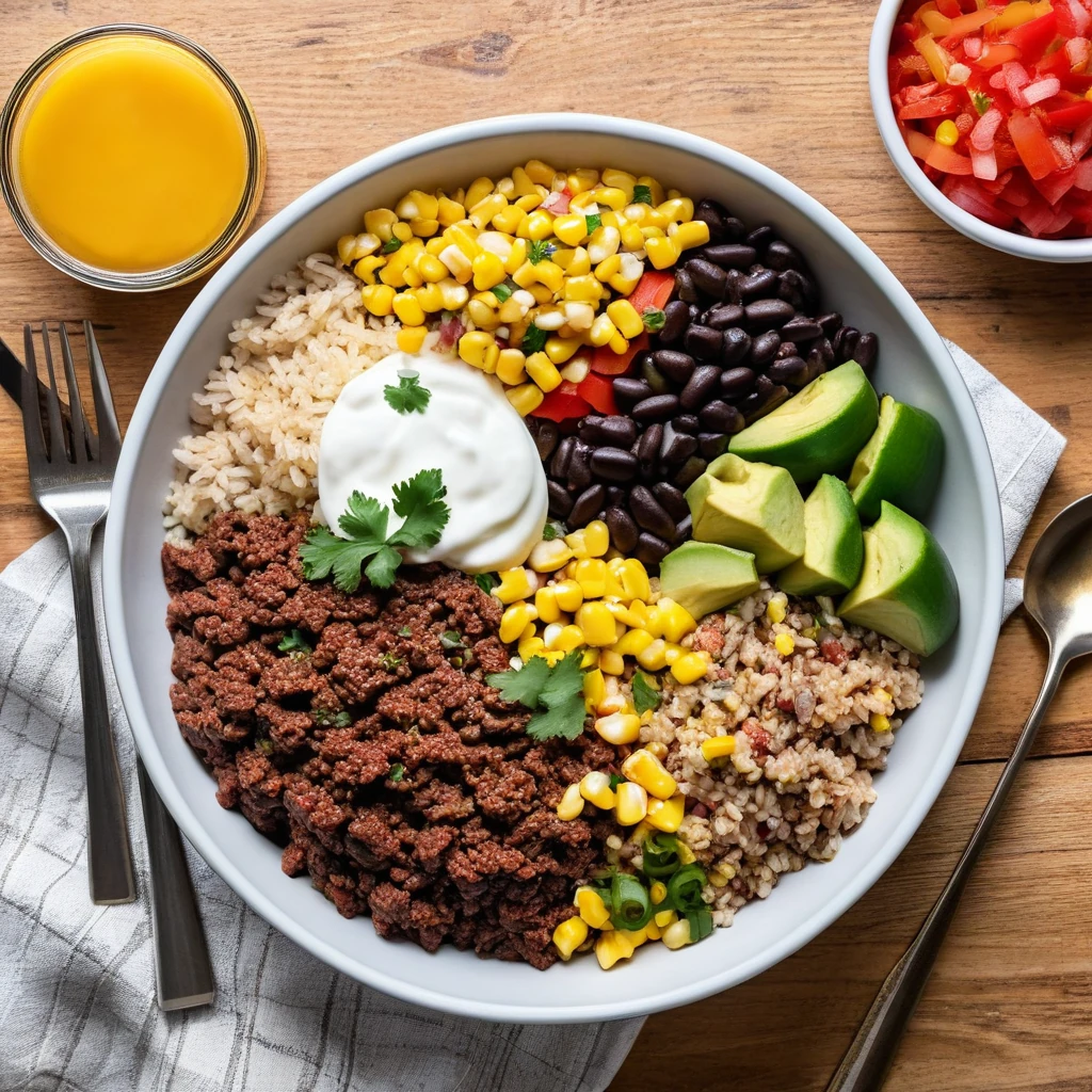 Beef and Black Bean Burrito Bowl