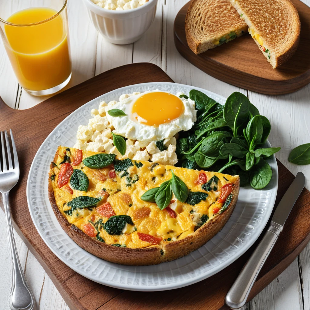 Protein-Rich Egg and Cheese Frittata with Whole Grain Toast