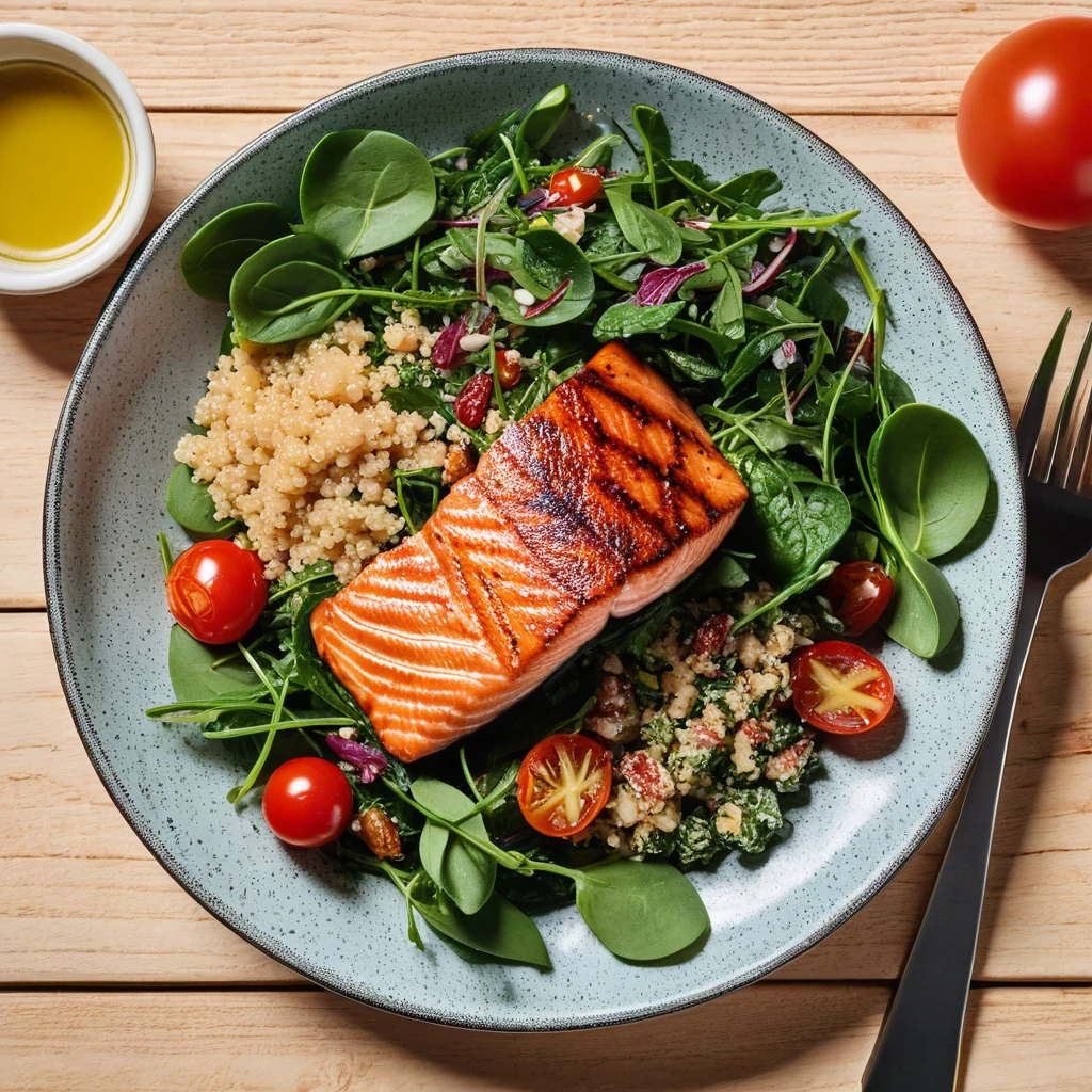 Quinoa & Grilled Salmon Salad