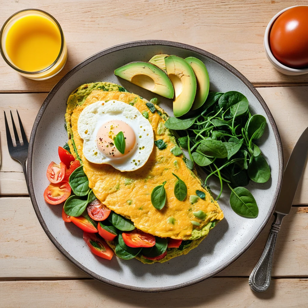 Protein-Packed Veggie Omelette with Avocado Toast