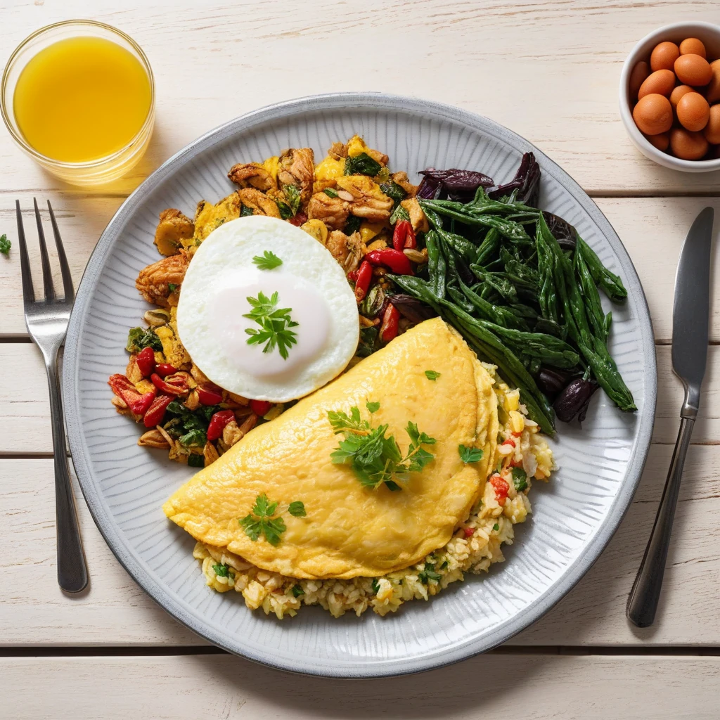 Omelette de Poulet avec Riz