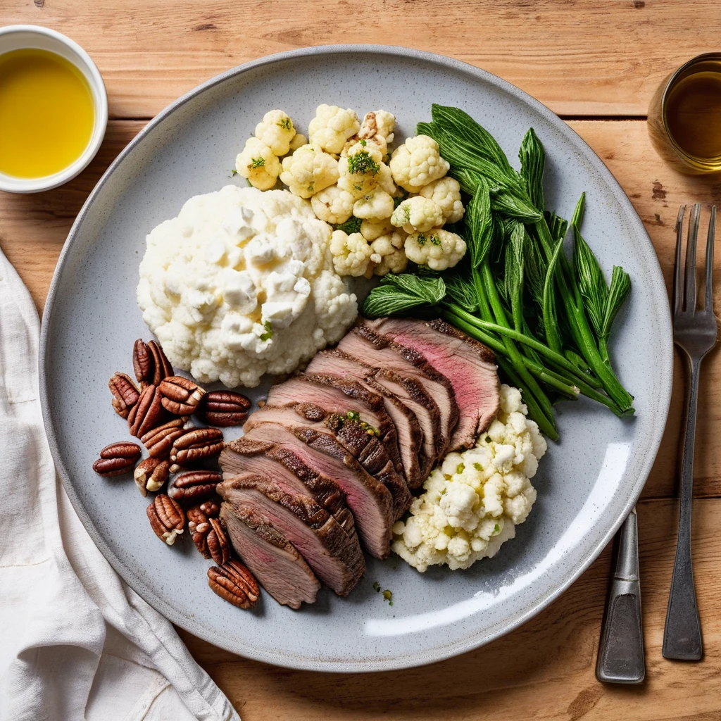 Roasted Lamb Shoulder with Cauliflower Mash and Pecans