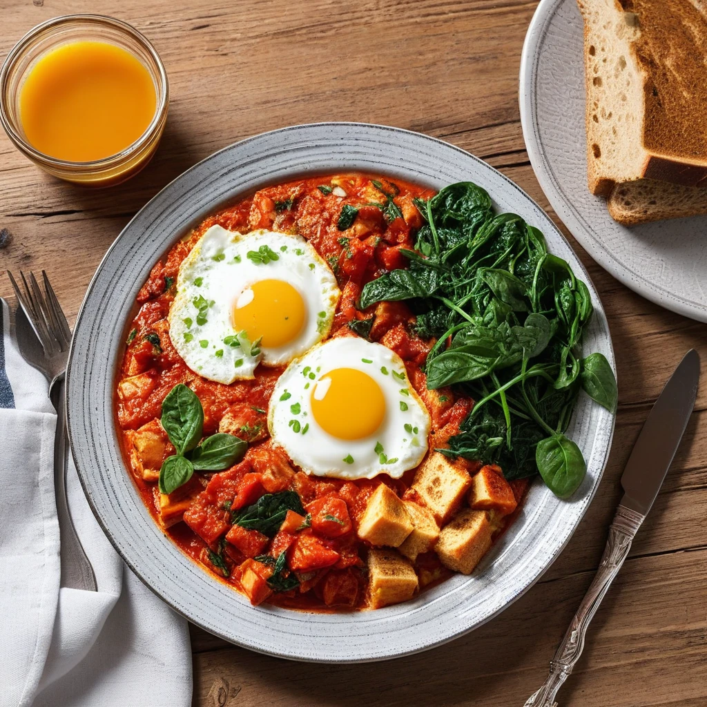Turkish Shakshuka with Whole Wheat Bread