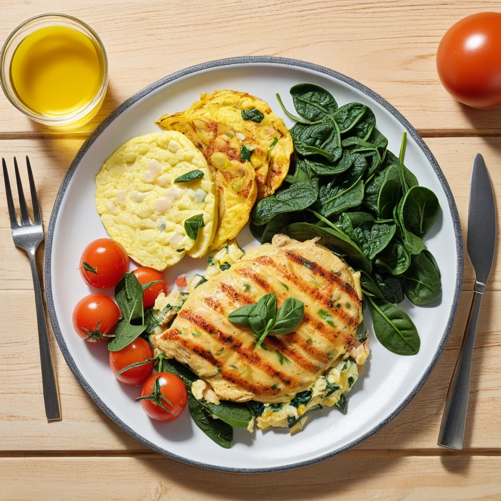 Grilled Chicken and Vegetable Omelette