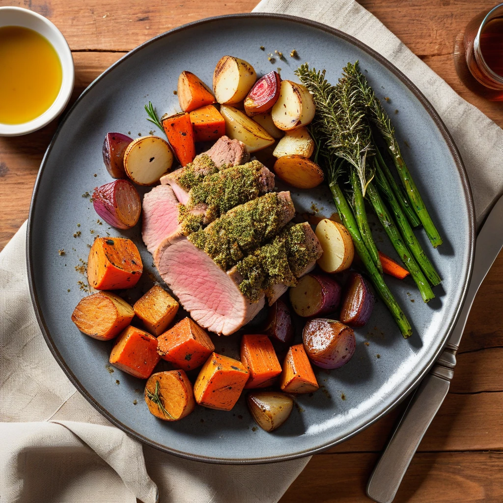 Herb-Crusted Pork Tenderloin with Roasted Root Vegetables