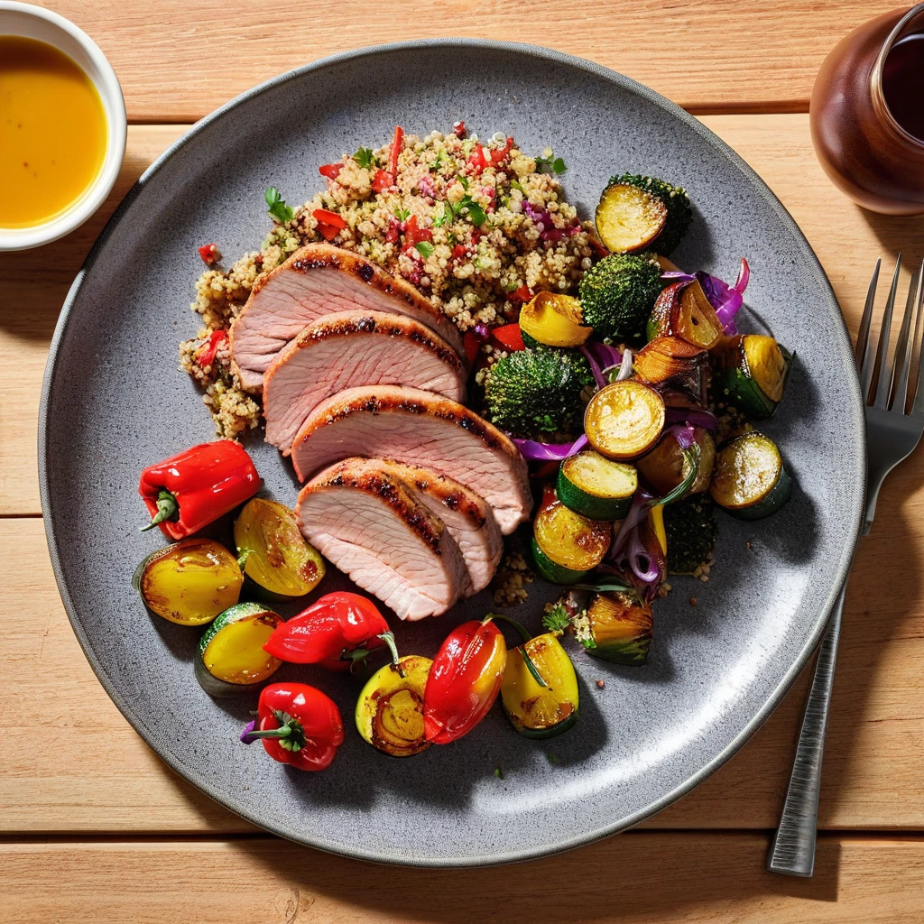 pork tenderloin with roasted vegetables and quinoa
