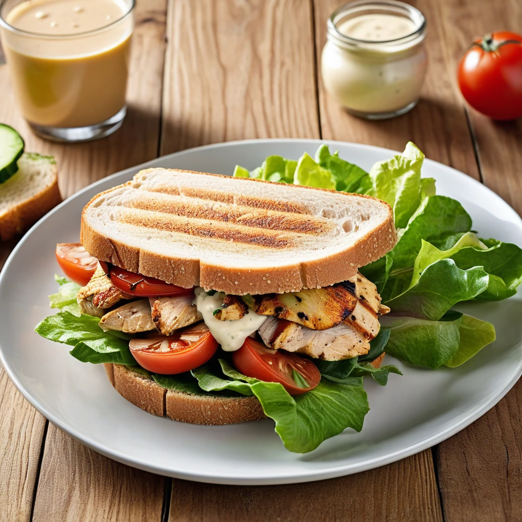 Grilled Chicken and Vegetable Sandwich