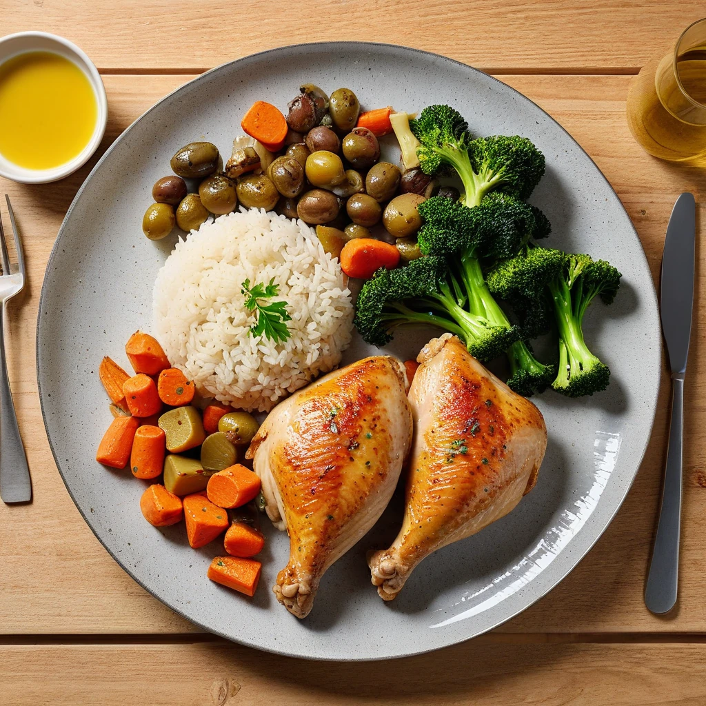 Poulet aux légumes rôtis