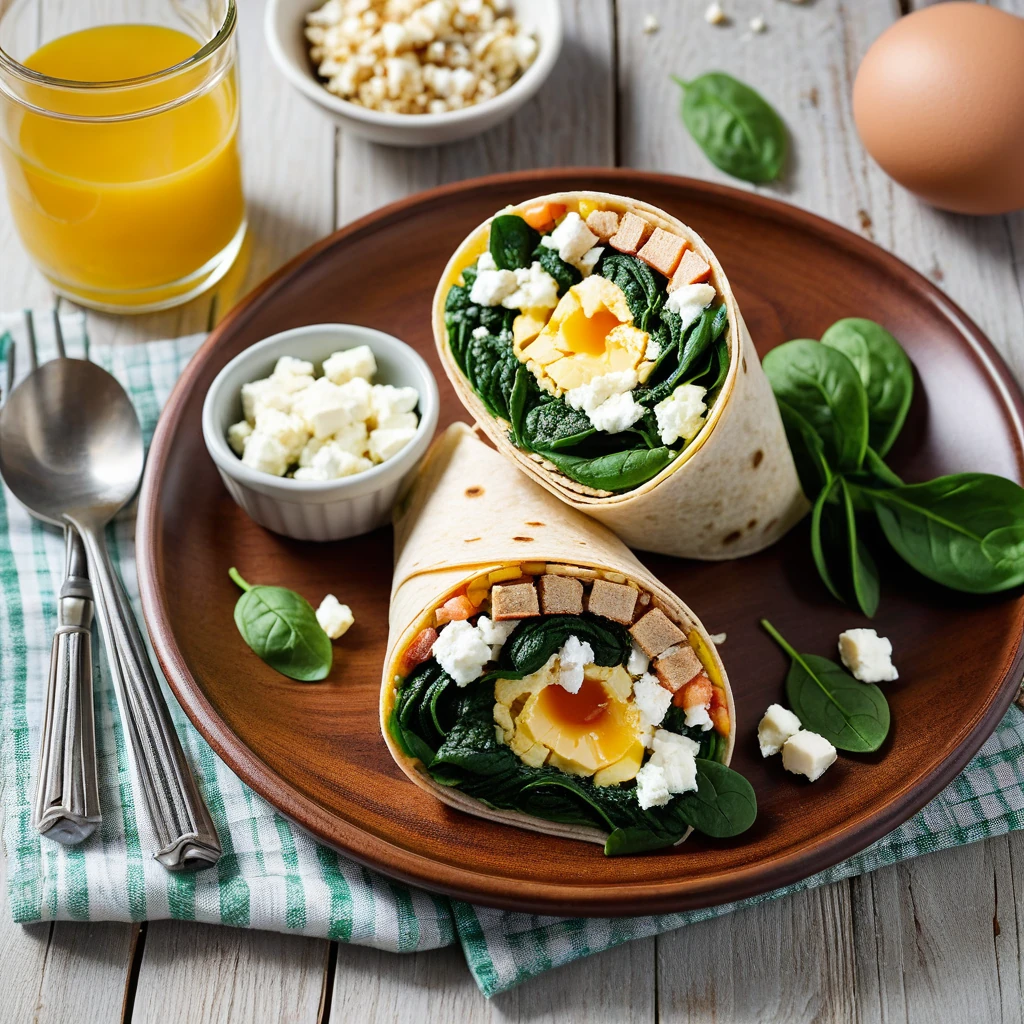 Savory Spinach and Feta Breakfast Wrap