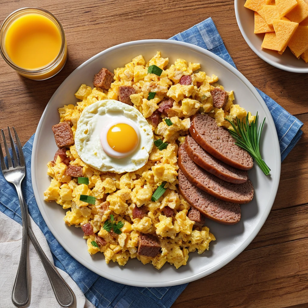 Sausage and Cheese Breakfast Scramble