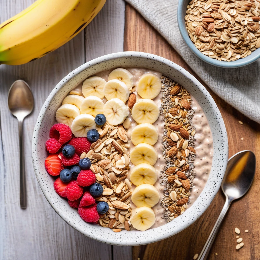 Protein-Packed Banana Oat Smoothie Bowl