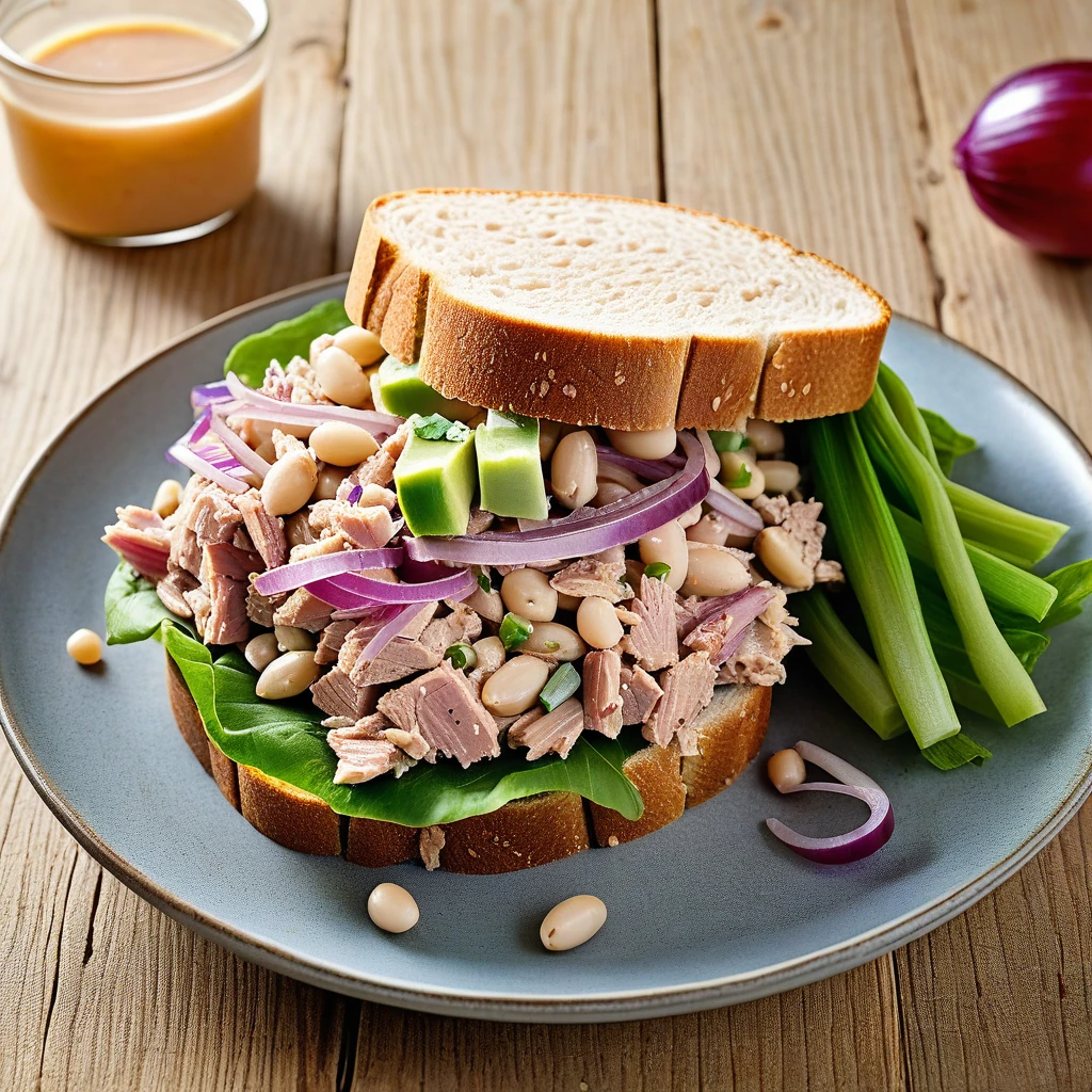 Tuna and White Bean Salad Sandwich