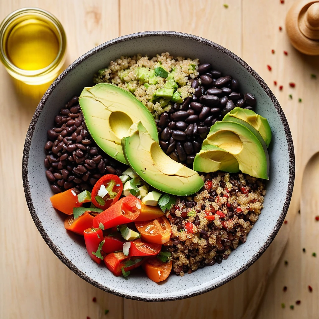 Spicy Quinoa and Black Bean Bowl