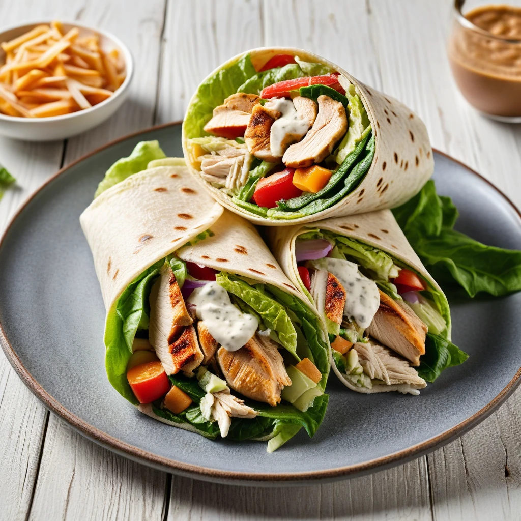 Grilled Chicken Caesar Wrap with Vegetables