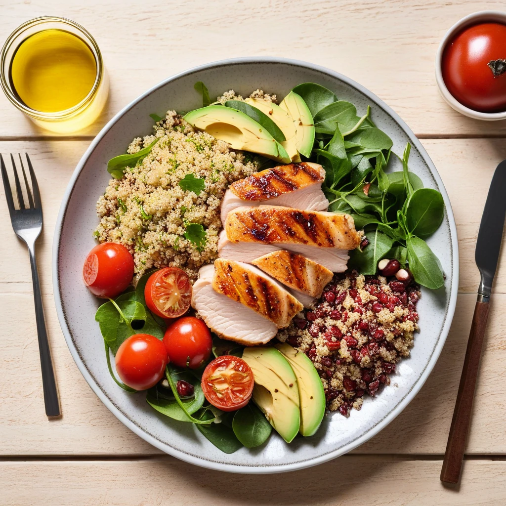 Salade de poulet grillé avec quinoa