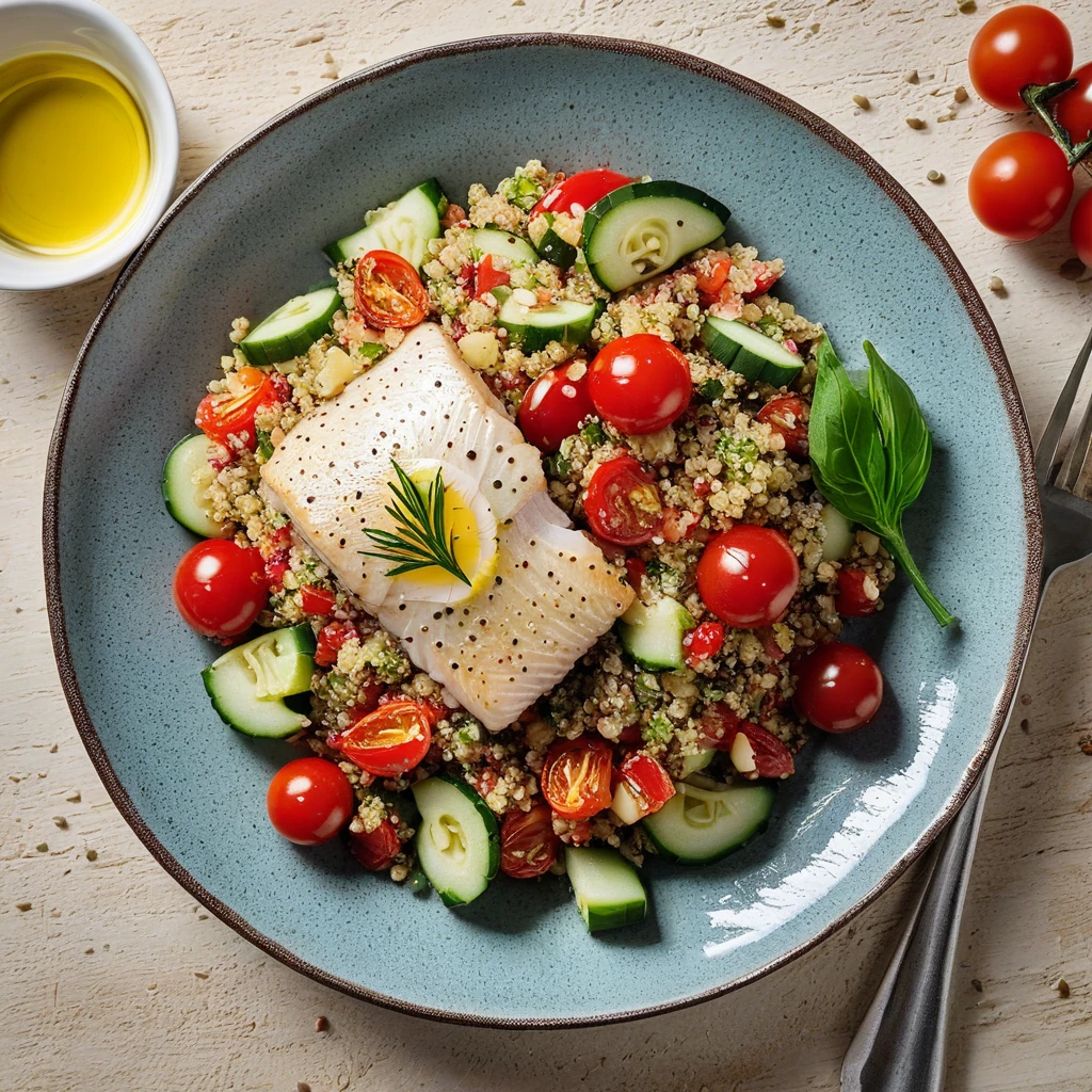 Mediterranean Cod & Quinoa Salad