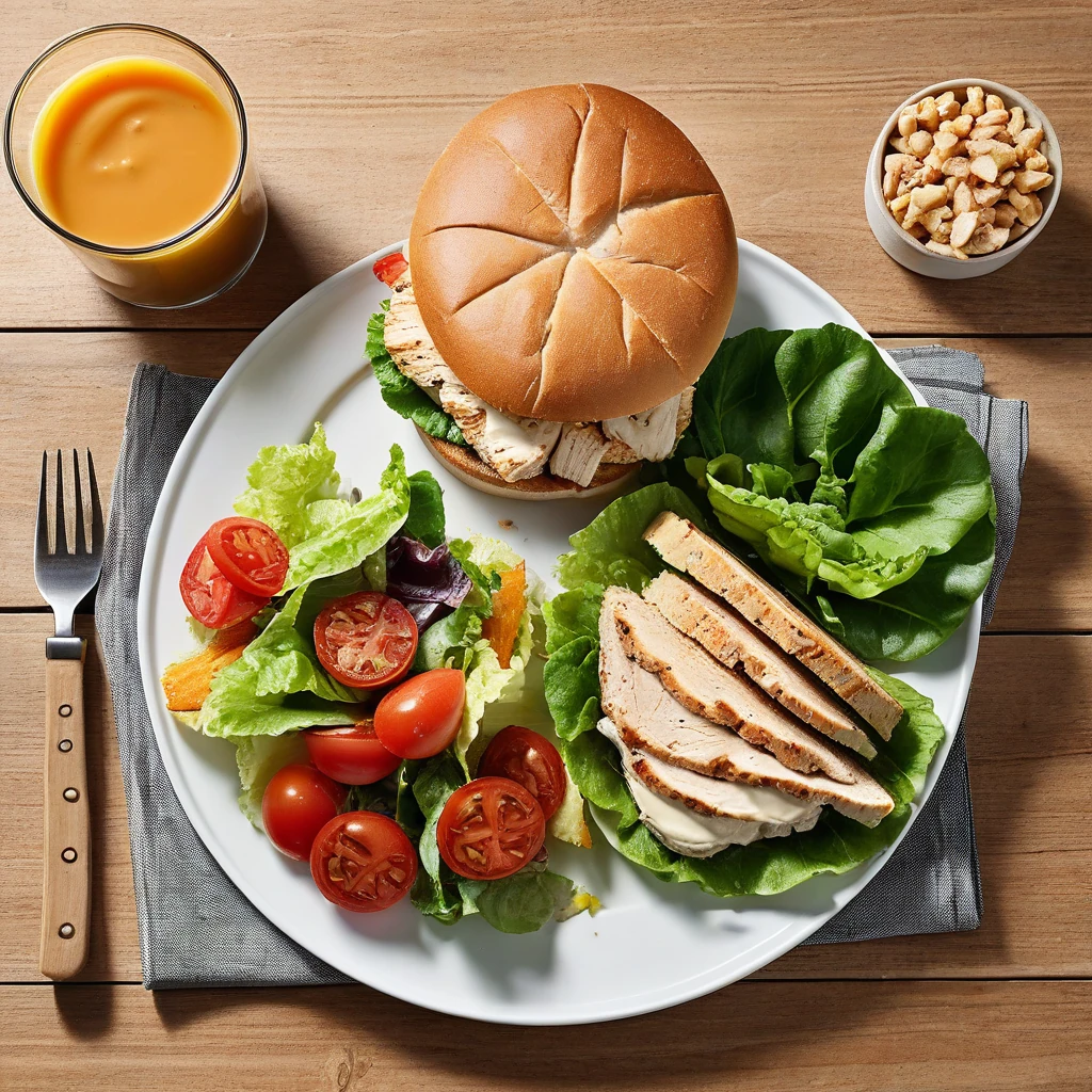 Grilled Chicken Sandwich with Vegetable Sides