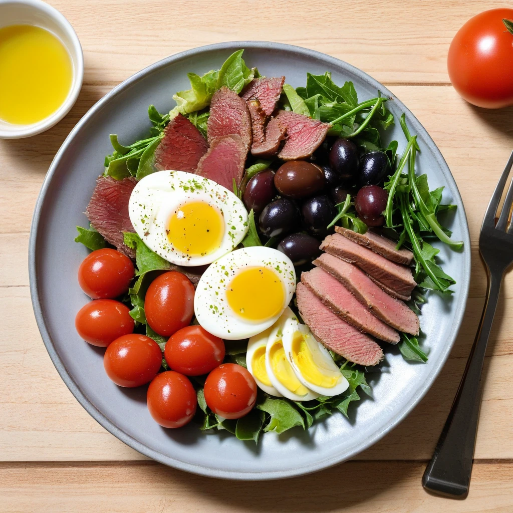 Salade Niçoise avec Thon et Œufs
