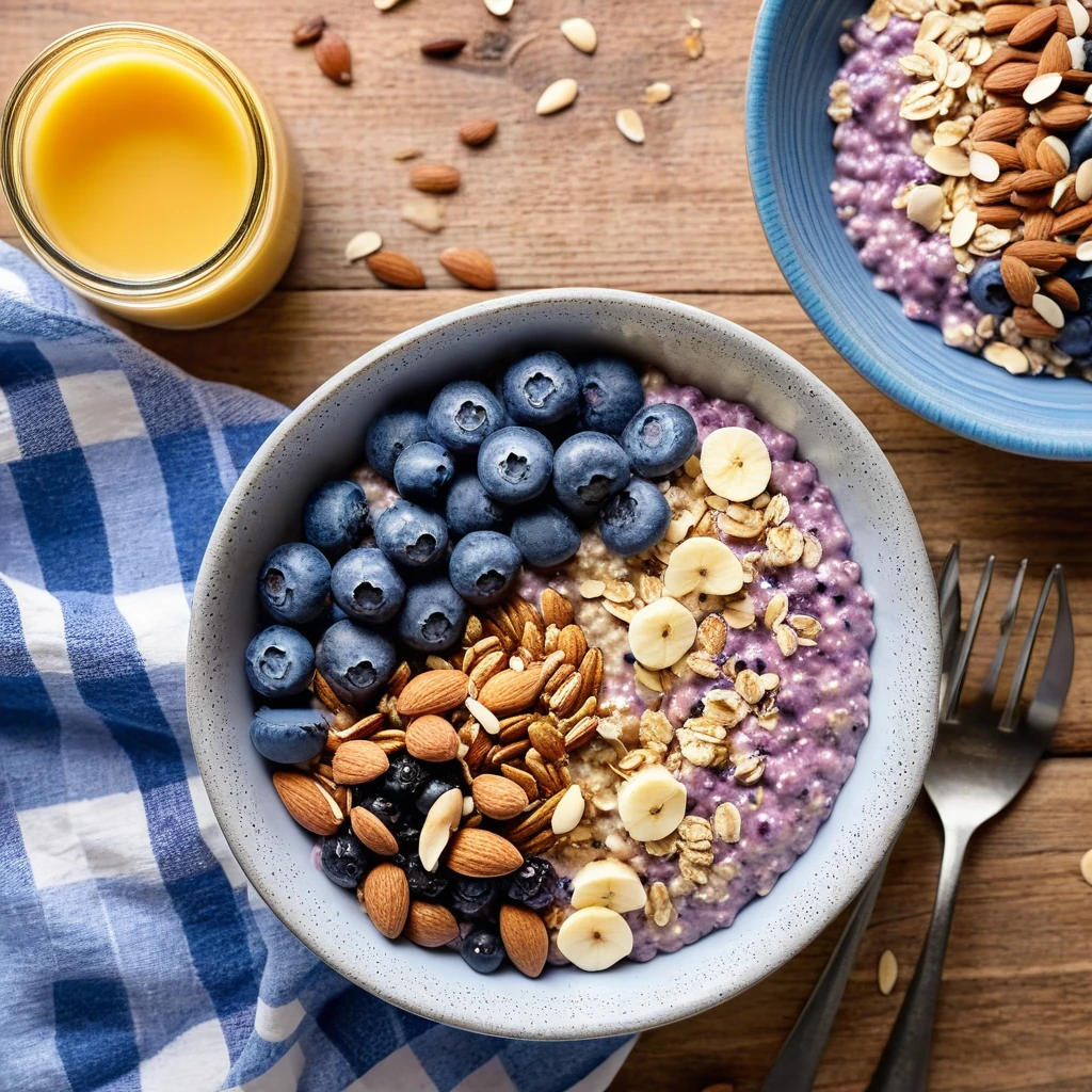 Protein-Packed Blueberry Oatmeal Bowl