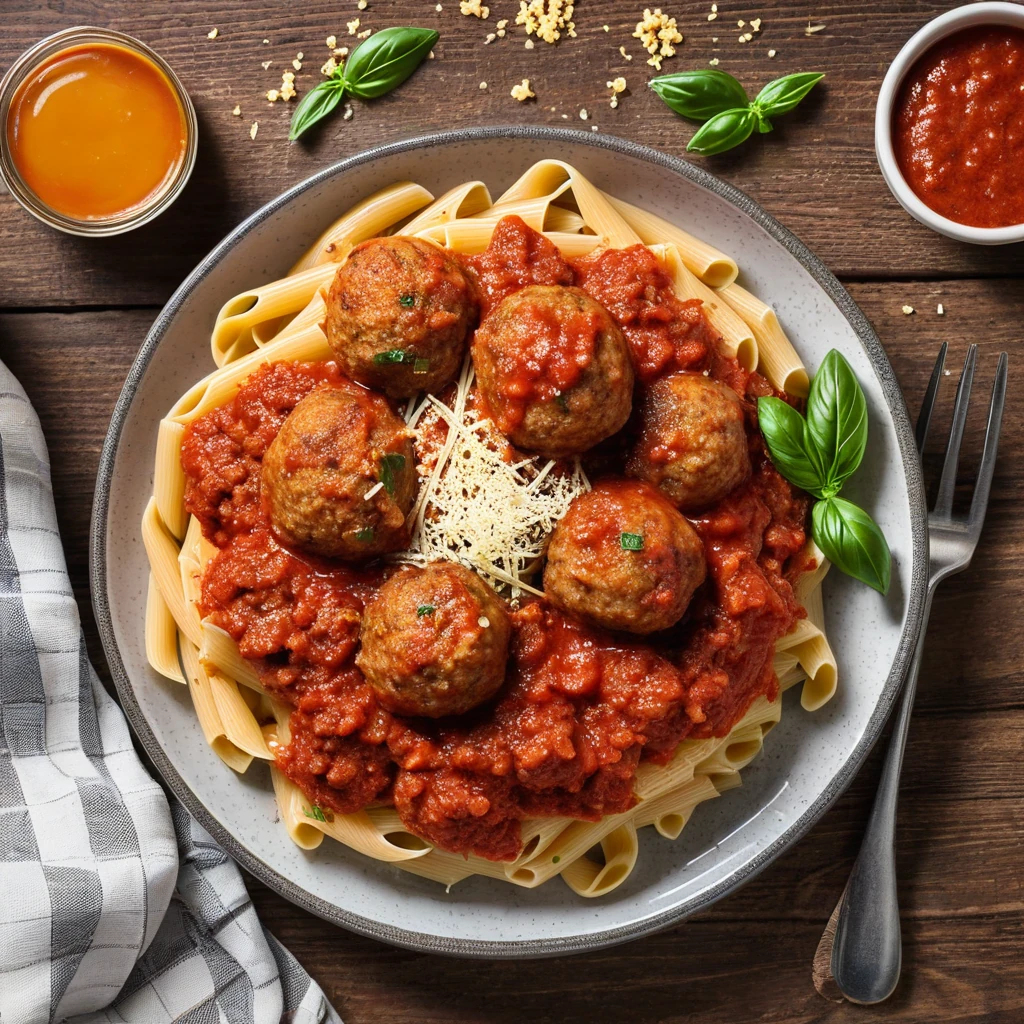 Turkey Meatball Pasta with Marinara Sauce