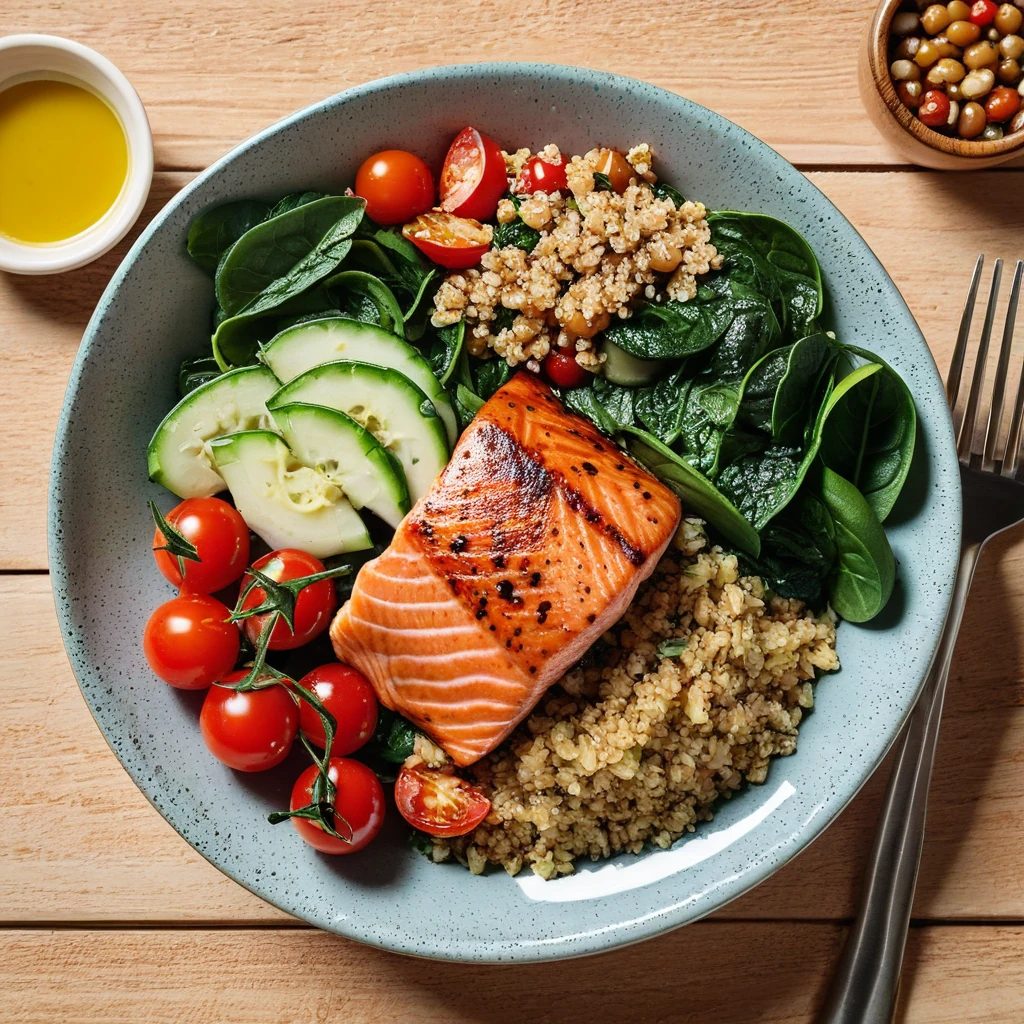Mediterranean Grilled Salmon Bowl