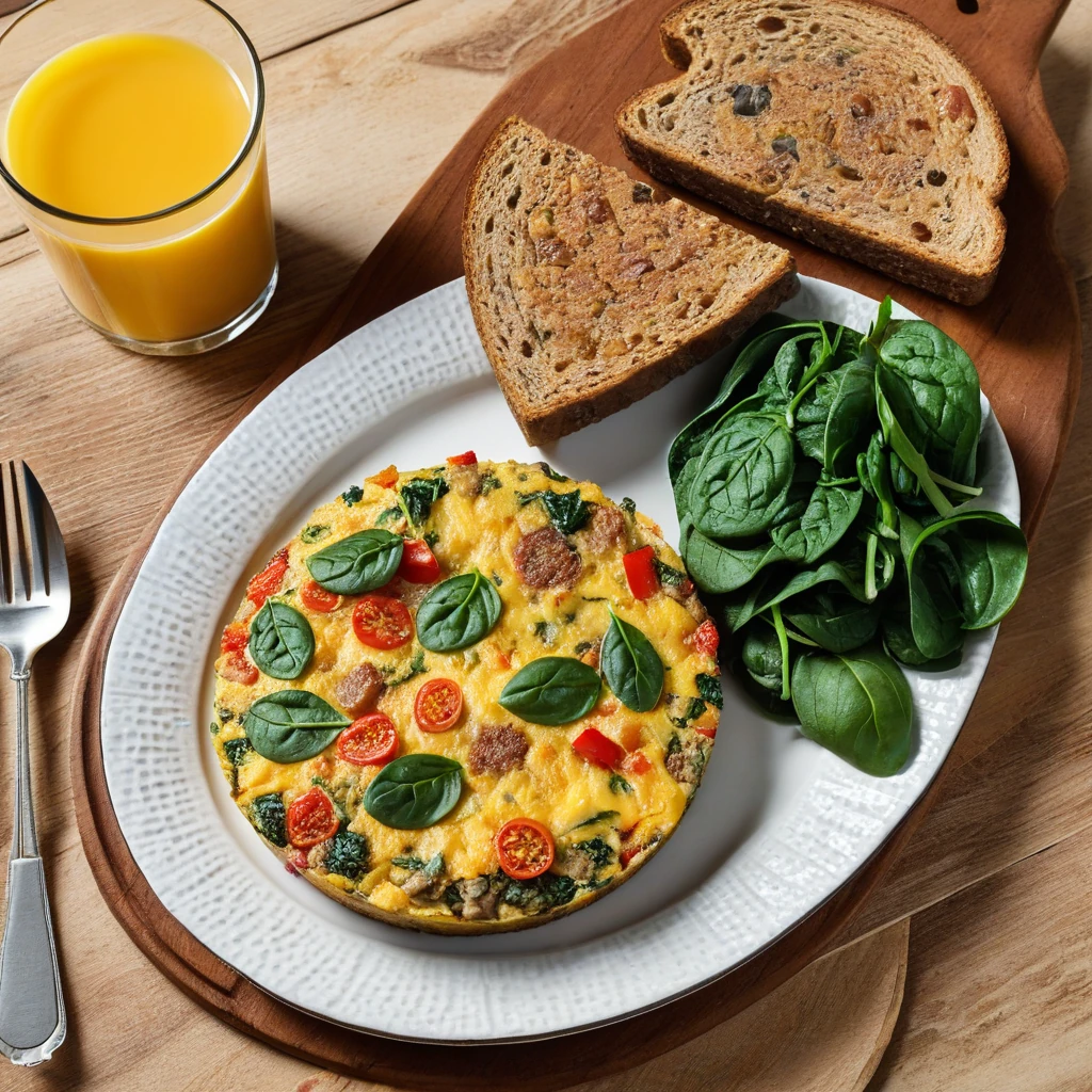Vegetable and Turkey Sausage Frittata with Whole Grain Toast