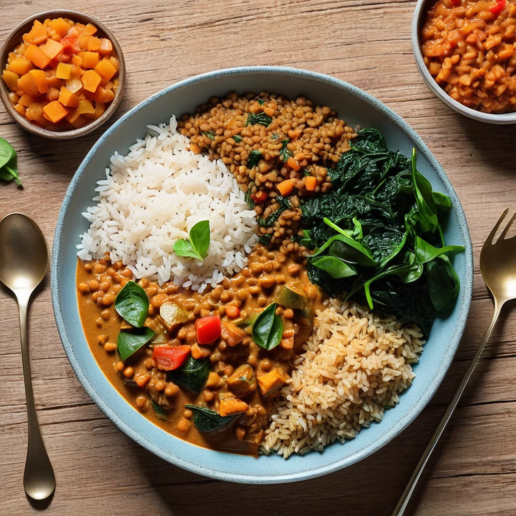 Lentil and Vegetable Curry with Brown Rice