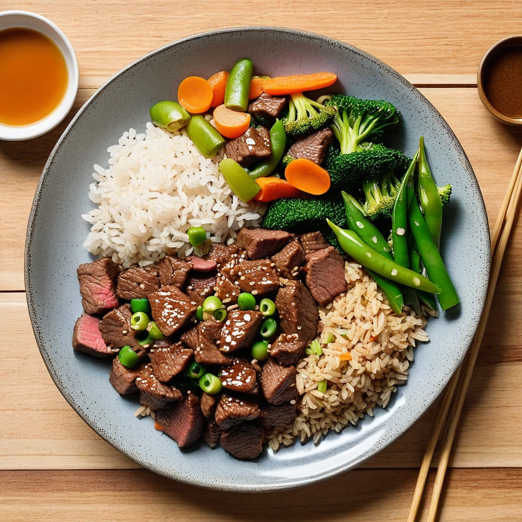 Asian Beef and Vegetable Stir-Fry with Brown Rice