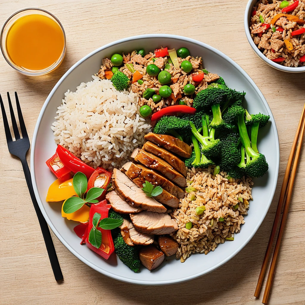 Turkey and Vegetable Stir-Fry with Brown Rice