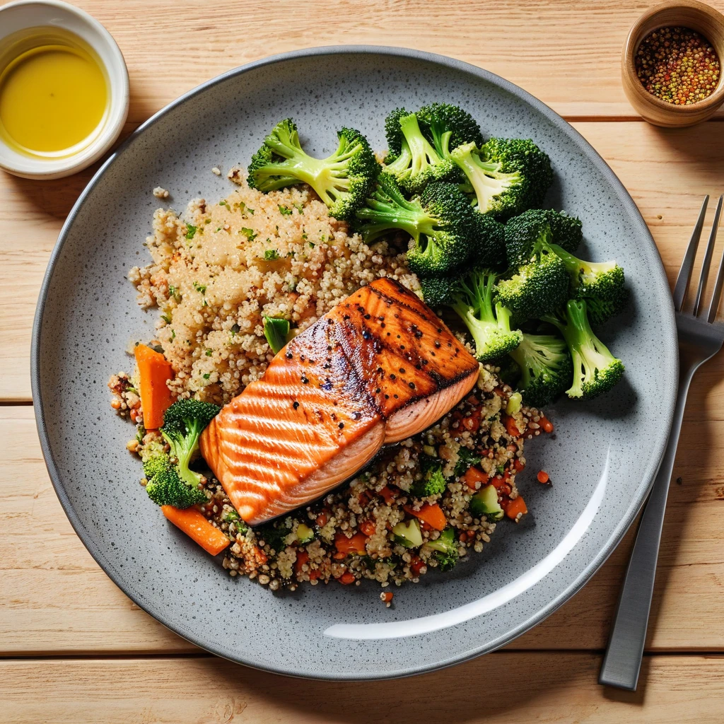 Grilled Salmon with Quinoa and Seasonal Veggies